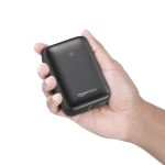 amazon basics 10000mAh Nano Power Bank | PD20W + 22.5W Fast Charging | LED Display | Broad Compatibility | Compact Design | Rapid Charge | Extended Power on The Go, USB Type-C Input, Black