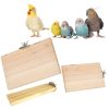 Sage Square Wooden Stand Platform Made of Natural Wood Combo of Three (3*4, 6*4.5 & 2*5.5 inches) Rectangle Shaped Perch Stand, Cage Accessories, Gym, Playful Toy, Suitable For Birds, Parrots, Budgies
