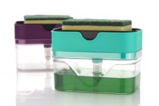 LEAWALL 2 in 1 Liquid Soap Dispenser for Dishwasher Liquid Holder