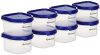 Floraware Modular Plastic Storage Containers | Airtight Jars with Lids | Stackable Design for Grains, Spices, Snacks & More | Transparent & Space-Saving (Blue, Pack of 8)