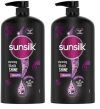 Sunsilk Stunning Black Shine Shampoo, With Amla+Oil, Pearl Protein & Vitamin E For Long Lasting Shine, 1 Ltr (Pack of 2)