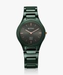 Titan Edge Ceramic Quartz in Glossy Green Dial Analog Watch – For Women