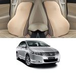 Oshotto Air Fabric Lumbar Support for Office Chair | Back Pillow for Car | Memory Foam Orthopedic Cushion – Provides Low Back Support Compatible with Honda City Ivtech 2010-2025 (Beige)