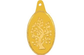 Bangalore Refinery 24k (999) Gold Coin Pendants 1gm (Banyan Tree)