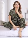 Trade Zone Women Printed Green Shirt & Pyjama set