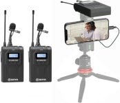Boya by-WM8 Pro-K2 UHF Omnidirectional Dual-Channel Wireless Microphone System with One Receiver and Two Transmitter (Black)
