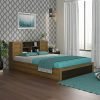 Home Centre Helios Vincent King Bed with Headboard and Box Storage – Brown