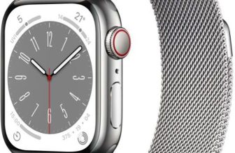 Apple Watch Series 8 GPS + Cellular with ECG app, Temperature sensor, Crash Detection(Silver Milanese Strap, Regular)
