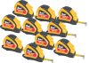 FREEMANS IKON 5m:19mm Steel Inchi Measuring Tape – 5m (Yellow & Black) With Unbreakable ABS case || Soft Grip Bi-material Case || Auto-lock and Belt Clip (Set of 10)