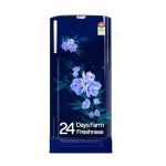 Godrej 180 L 5 Star | Turbo Cooling Technology | 24 Days Farm Freshness | Base Drawer | Toughened Glass shelves | Direct Cool Single Door Refrigerator (RD EDGENEO 207E TDF MP BL, Maple Blue)