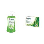 Himalaya Purifying Neem Face Wash, 400ml and Himalaya Herbals Neem and Turmeric Soap, 125gm (Pack of 4) with Value Pack Save Rs.20