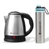Wonderchef Acura Stainless-steel Kettle 1.5L + Sippy Stainless-steel Bottle, Rapid Water Boiling in 4 Mins, Auto Shut-off, Gift Combo for Diwali and Other Festivals, Housewarming | 2-Year Warranty