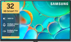 Samsung 80 cm (32 inch) HD Ready LED Smart Tizen TV 2025 Edition with Voice Assistance Remote Control | 100+ Free Channels | HDR 10+ Support | PurColor | Samsung Knox Security | Digital Tuner | Object Tracking Sound Lite | Adaptive Sound | Q-Symphony(UA32H4500FUXXL)