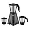 Preethi Tiara Mixer Grinder for Kitchen | 500 Watt Mixie | 3 Stainless Steel Jars (0.3L, 0.7L and 1.2L) | Grey & Black