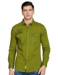 Amazon Brand – Inkast Denim Co. Men’s Solid Slim Fit Full Sleeve Cotton Casual Shirt (IN-S-02A_Olive_Medium)