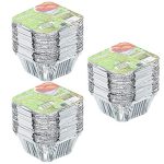 Freshee Pack of 3 x 25 pcs Aluminium Silver Foil Container 120ml, Food Storage Disposable Containers with Lid for Kitchen