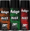 adigo Buzz Wild| Casual | Intense 24hrs Long Lasting Deodorant | 165ml Each Deodorant Spray  –  For Men(165 ml, Pack of 3)