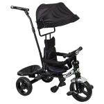 BeyBee| Beta Secure Baby Tricycle for Kids with Sun Canopy & Parents Handle and Also with a Storage Basket Back Side | Color Wheels for Boys and Girls for Age 1 to 5 yrs (Black)
