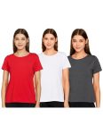 Amazon Brand – Symbol Women’s Regular T-Shirt (SYMAW19RN22_Anthra & White & Red M)