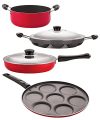 Nirlon Non-Stick Spiral Bottom Heat Resistance Cookware Combo Set of 4 Pieces Offer (FP12_UP7_AP12_CS24)