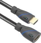 C&E High Speed HDMI Cable Male to Female with Ethernet Black (15 Feet/4.5 Meters), Supports 4K, 3D and Audio Return