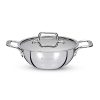 Bergner TriPro Tri-Ply Stainless Steel 24cm (3.1 L) Kadai with Stainless Steel Lid, Triply Kadhai with Heavy Bottom, Non-Toxic, Healthy, Less Oil Cooking, Easy to Clean – Induction and Gas Stove Ready