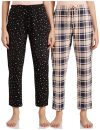 Amazon Brand – Symbol Women’s Cotton Ankle Length Regular Fit Pyjama Set (Combo Pack of 2) (SBT-02 Cont_Black & Blush_M)