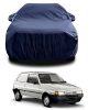 Sulfar 100% Water Resistant Car Body Cover Compatible with Mirror for Fiat Uno (Triple Stitched, Full Bottom Elastic, Navy Blue)
