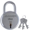 Jammer Round 50 Lock and Keys, 6 Steel Lever, Single Locking, Small Size Padlock for Home, Size 50mm, Home Improvement Protection Silver Fnish (3 Keys)