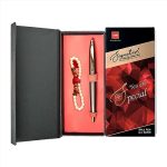 Cello Signature Pen Gift Set | Blue Ink | Pack Of 1 Rakhi & 1 Ball Pen | Premium Metal Pens for Office Use | Corporate Gifting | Stylish Gifts for Brother|Rakhi Set |Rakshabandhan Gifting