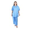 Heal Harbor Comfort Scrub Suit for Women – 5-Pocket Set with V Neck Top & Bottom, Half Sleeves, Breathable Fabric – Durable Uniform for Doctors, Nurses, and Dentists in Sky Blue (2XL, BLUE)