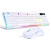 MageGee Gaming Wired Keyboard and Mouse Combo, K1 LED Rainbow Backlit Keyboard with 104 Key Computer PC Gaming Keyboard for PC/Laptop(White)