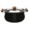 Wonderchef Ebony Hard Anodized Non-Stick Biryani Handi with Lid – 5L | Black, 1 Piece