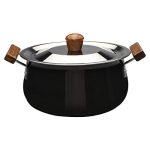 Wonderchef Ebony Hard Anodized Non-Stick Biryani Handi with Lid – 5L | Black, 1 Piece