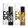Wild Stone CODE Gold and Chrome Body Perfume for Men, Pack of 2 (150ml each)|No Gas Deodorant|Long Lasting Body Spray
