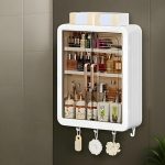 Happy Murti HM Self-Adhesive Bathroom Storage Cabinet with Doors & Shelves | Waterproof Plastic Organizer for Bathroom Essentials & Home | Durable Space-Saving Storage Box