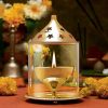 Flipkart SmartBuy Medium Akhand Jyoti Deepak Molded Brass, Borosilicate Glass Table Diya Set(Height: 5 inch)