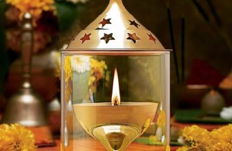 Flipkart SmartBuy Medium Akhand Jyoti Deepak Molded Brass, Borosilicate Glass Table Diya Set(Height: 5 inch)