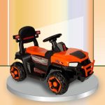 Toyzone Impex Pvt Ltd Super Speedo Electric Ride On Jeep Without Remote-Orange|Rechargeable Car 6V & 6.5Ah Battery|Music Player with Bluetoooth & USB |6 Month Battery Warranty,Kids 2+ Years