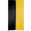 Haier 602L, 3-Star, Vogue 100% Convertible Fridge Space, Expert Inverter 2-Door Side by Side Refrigerator, (HRS-682KYG, Black Yellow Glass)