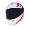 Western Era Enhanced Comfortable Design Pro Impact Resistant ABS Shell ISI Certified Full Face Helmet and UV Protection Visor (Large, White Glossy Red)