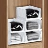 Planet Plastic Clothes Organizer for Wardrobe/Cupboard Organizer for Clothes/Closet/Drawer Organizer/Almirah Space Organiser for Cupboard (5-Tier, White)