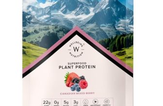 Wellbeing Nutrition Organic Vegan Plant Protein Isolate| 22g Protein, 5g BCAA, 3B CFU Probiotics, Digest Enzymes, 3g Fiber, 5 Alkalizing Greens| NO Bloating, Easy to Digest| Canadian Mixed Berry 32g Sachet