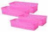 Wonder Homeware Alexa 9 Multipurpose Tokri for Drawer Dividers/Storage Tokri, Set of 4 Pcs, Pink Color