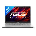 ASUS VivoBook 14, Intel Core i3-1115G4 11th Gen, 14″ (35.56 cm) FHD, Thin and Light Laptop (8GB/512GB SSD/Office 2021/Windows 11 Home/Integrated Graphics/FP Reader/Silver/1.6 kg), X415EA-EK322WS