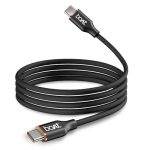 boAt New Launch Type-C C800 Magnetic Coiling Cable w/ 60W/3A Fast Charging, 480 Mbps Easy Data Transfer, 1 m (3.2 Feet) Cable Length, 10000+ Bends Lifespan, Nylon Braided Skin (Black)