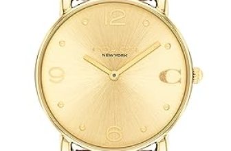 Coach Elliot Qtz Basic Gold Round Dial Women’s Watch|Saddle Calfskin Material|Saddle Color Band – 14504201