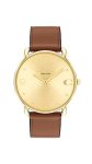 Coach Elliot Qtz Basic Gold Round Dial Women’s Watch|Saddle Calfskin Material|Saddle Color Band – 14504201