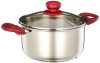 Amazon Brand – Solimo Stainless Steel Casserole with Glass Lid | Impact-Forged Bottom | Soft-Touch Handle | Dishwasher-Safe | 20 Cm | 2.9 L, 2900 Ml