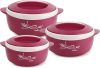 cello Sapphire Pack of 3 Thermoware Casserole(500 ml, 1000 ml, 1500 ml)